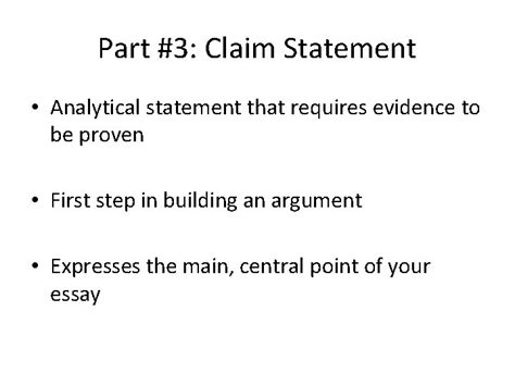 what is the purpose of the claim statement in an analytical essay? exploring the role of evidence and argumentation